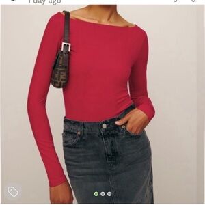 Reformation Wiley knit top in lipstick